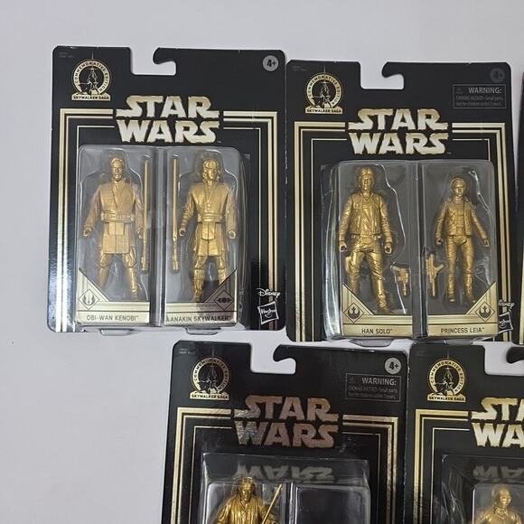 Star Wars Commemorative Edition GOLD Lot Of 5 Carded Figures New 1980-2019 New - Picture 3 of 7